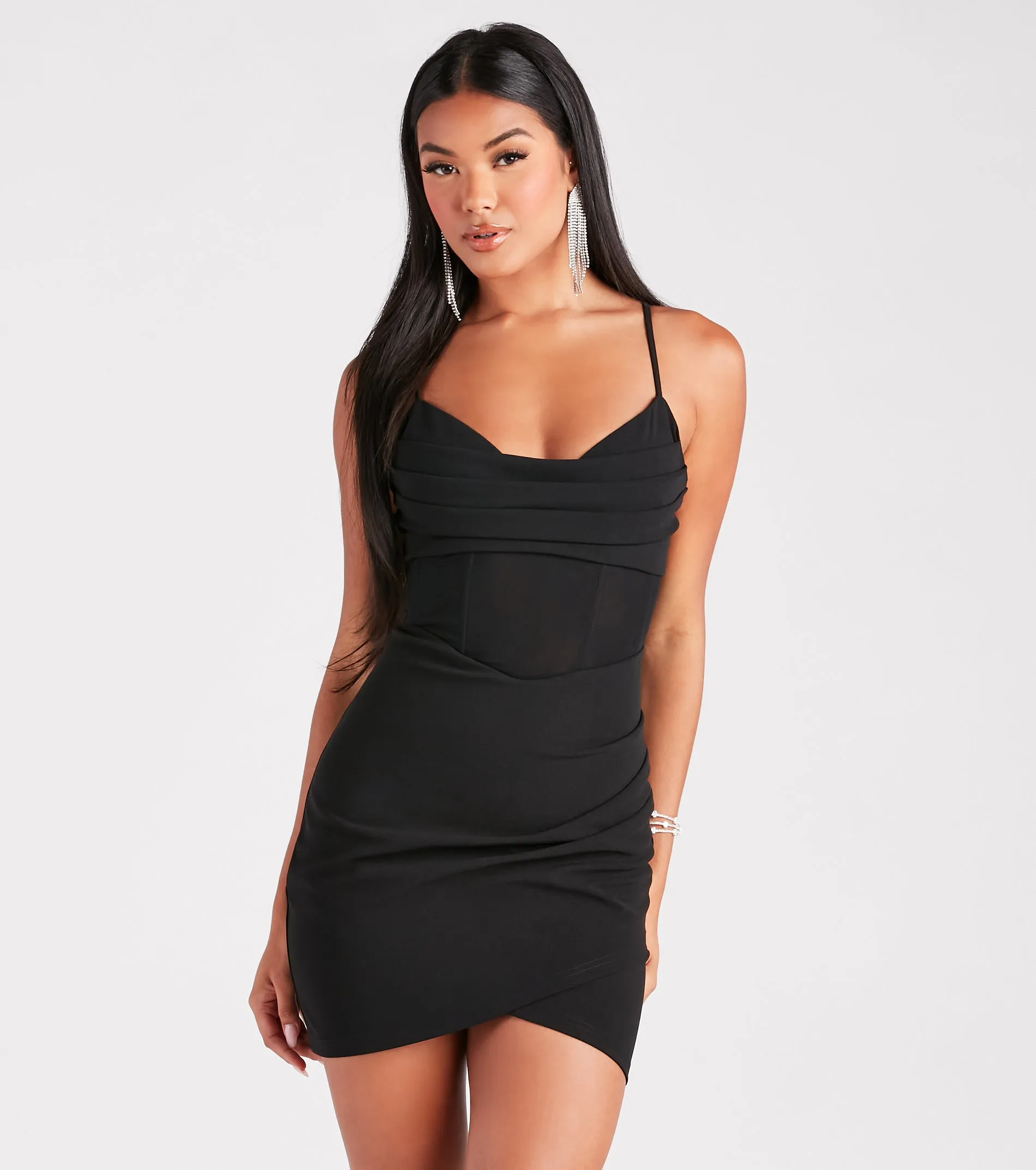 Daring To Be Bold Crepe Bodycon Wrap Dress sold by Windsor