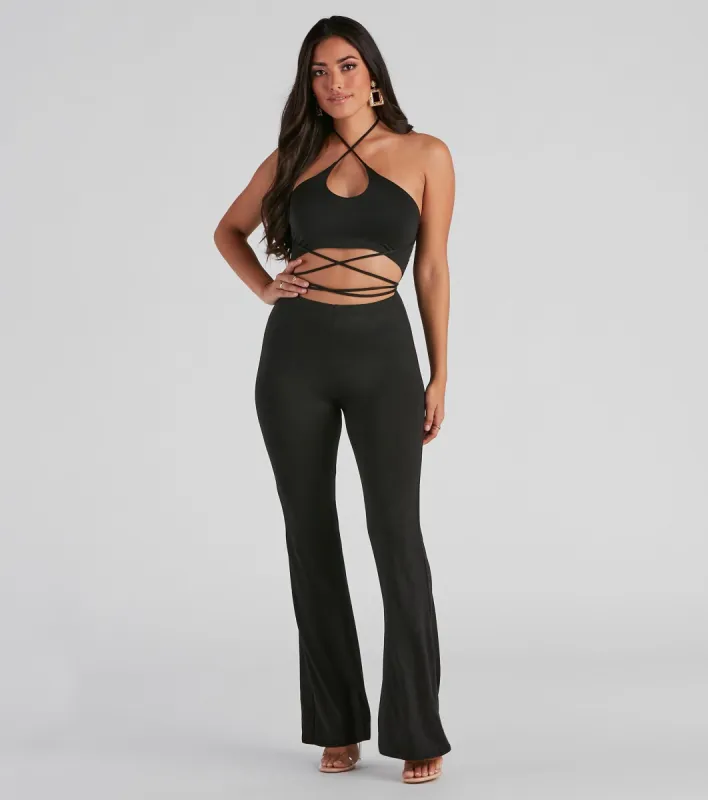 So Fab Halter Strappy Knit Jumpsuit sold by Windsor