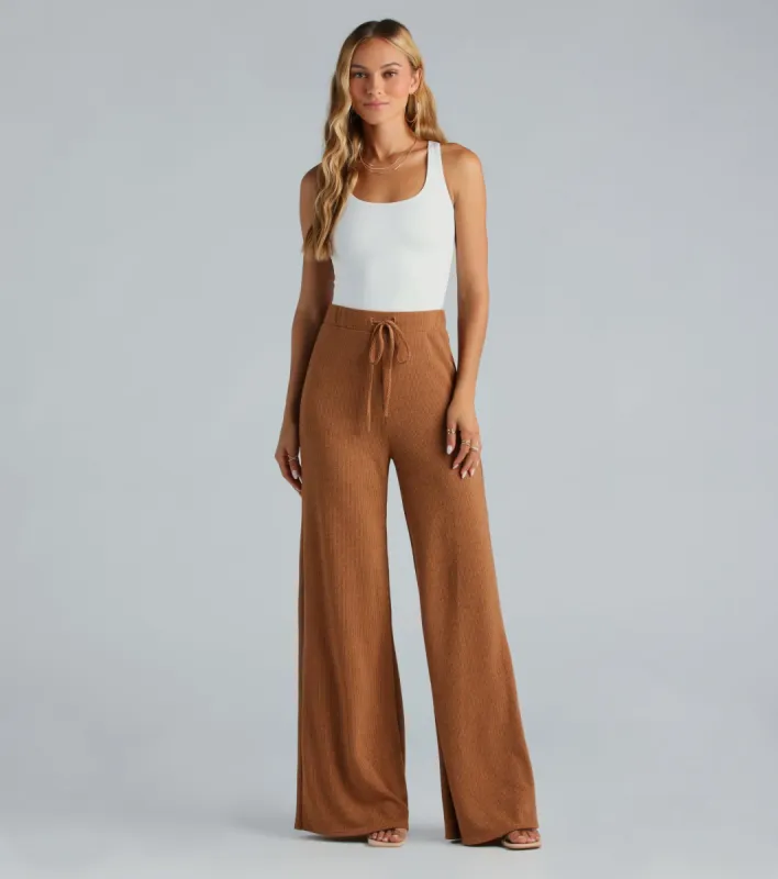 CLEARANCE - Weekend Mood Hacci Knit Wide-leg Pants sold by Windsor