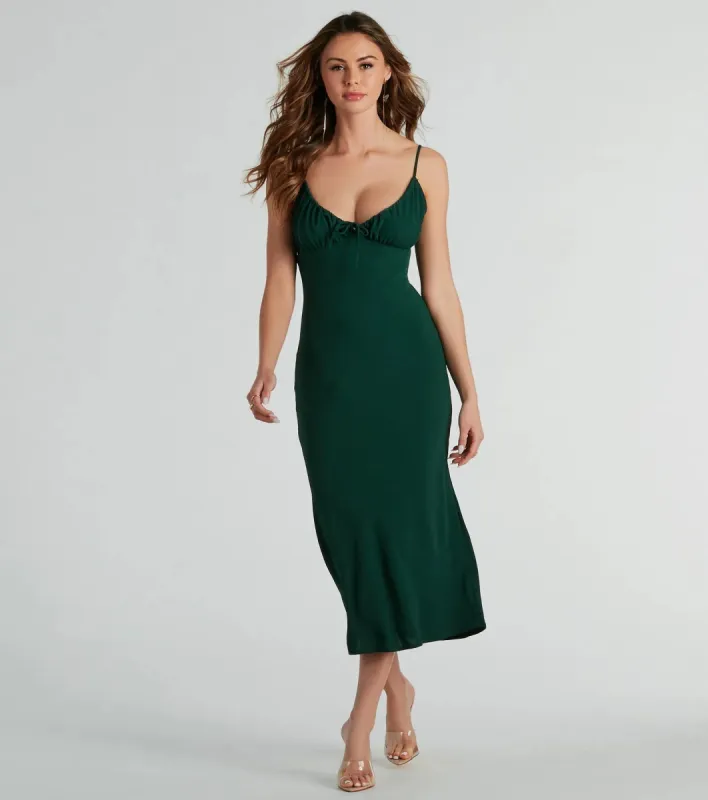 Finders Keepers V-Neck Tie Midi Dress sold by Windsor