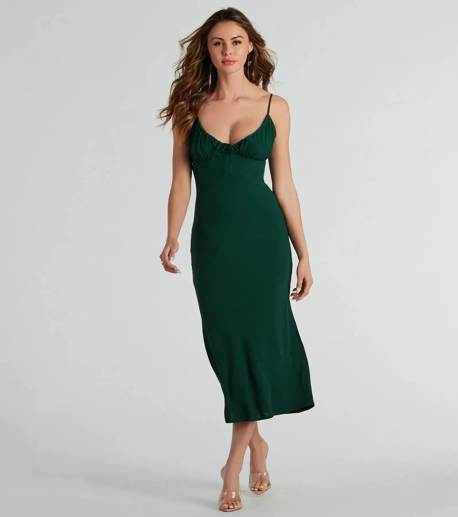 Finders Keepers V-Neck Tie Midi Dress sold by Windsor