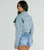 Trendsetting Girlie Long Sleeve Denim Shrug Jacket sold by Windsor