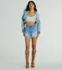 Trendsetting Girlie Long Sleeve Denim Shrug Jacket sold by Windsor
