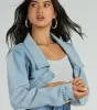 Trendsetting Girlie Long Sleeve Denim Shrug Jacket sold by Windsor
