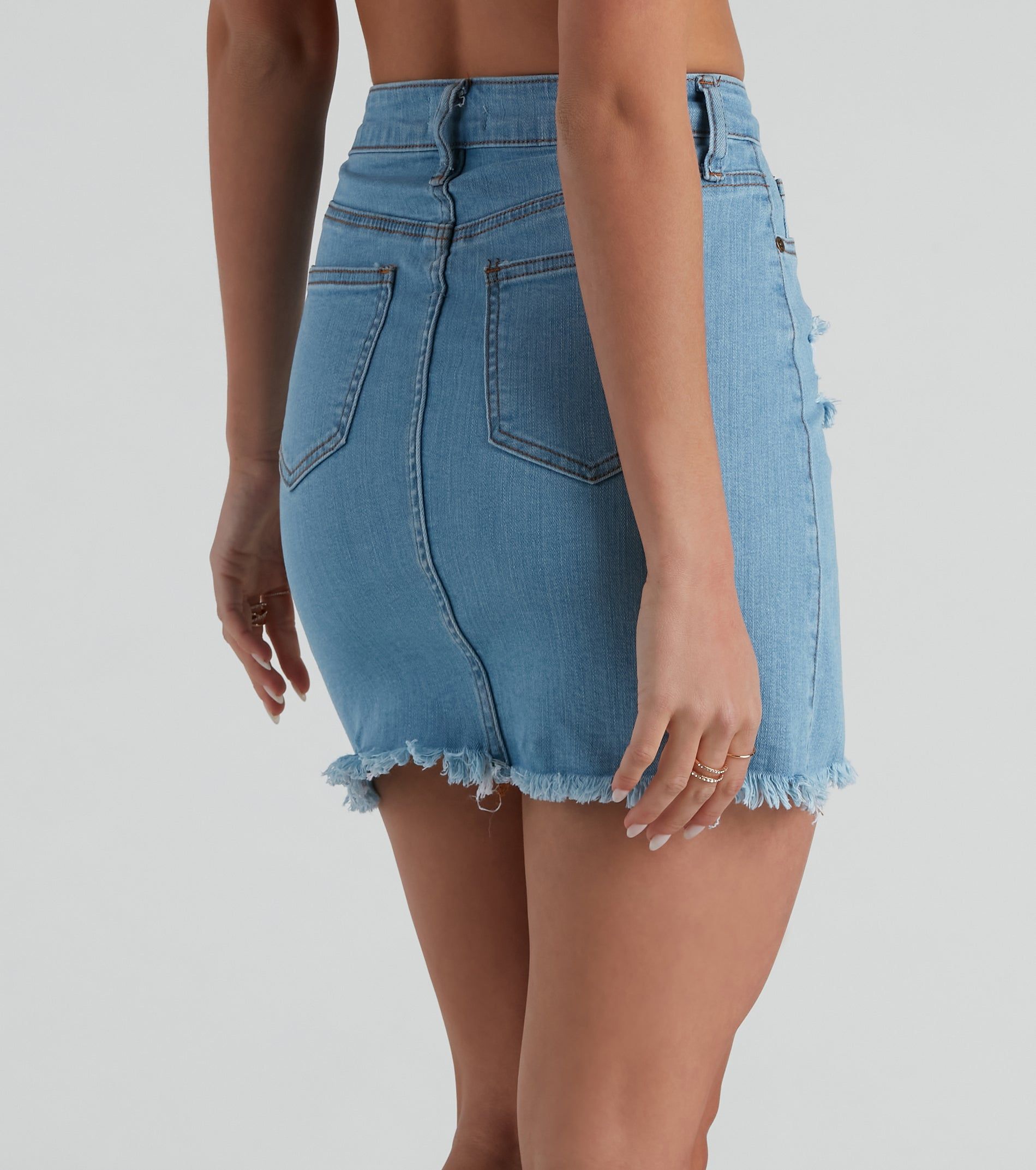 Ally High-Rise Denim Mini Skirt by Windsor Denim sold by Windsor product image thumbnail 3