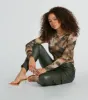 Season To Bloom Abstract Floral Mesh Crop Top sold by Windsor