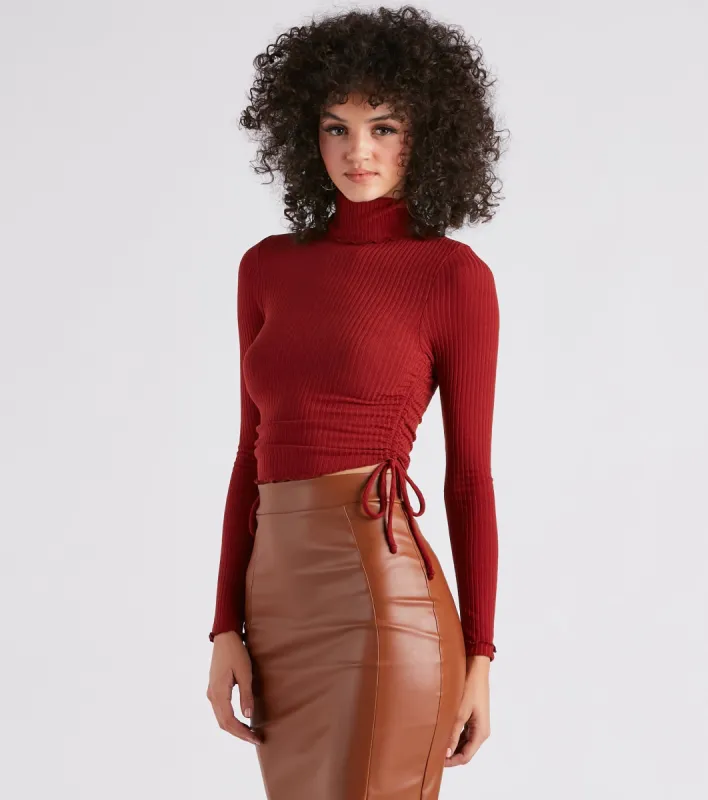 Sweet Day Turtleneck Knit Crop Top sold by Windsor