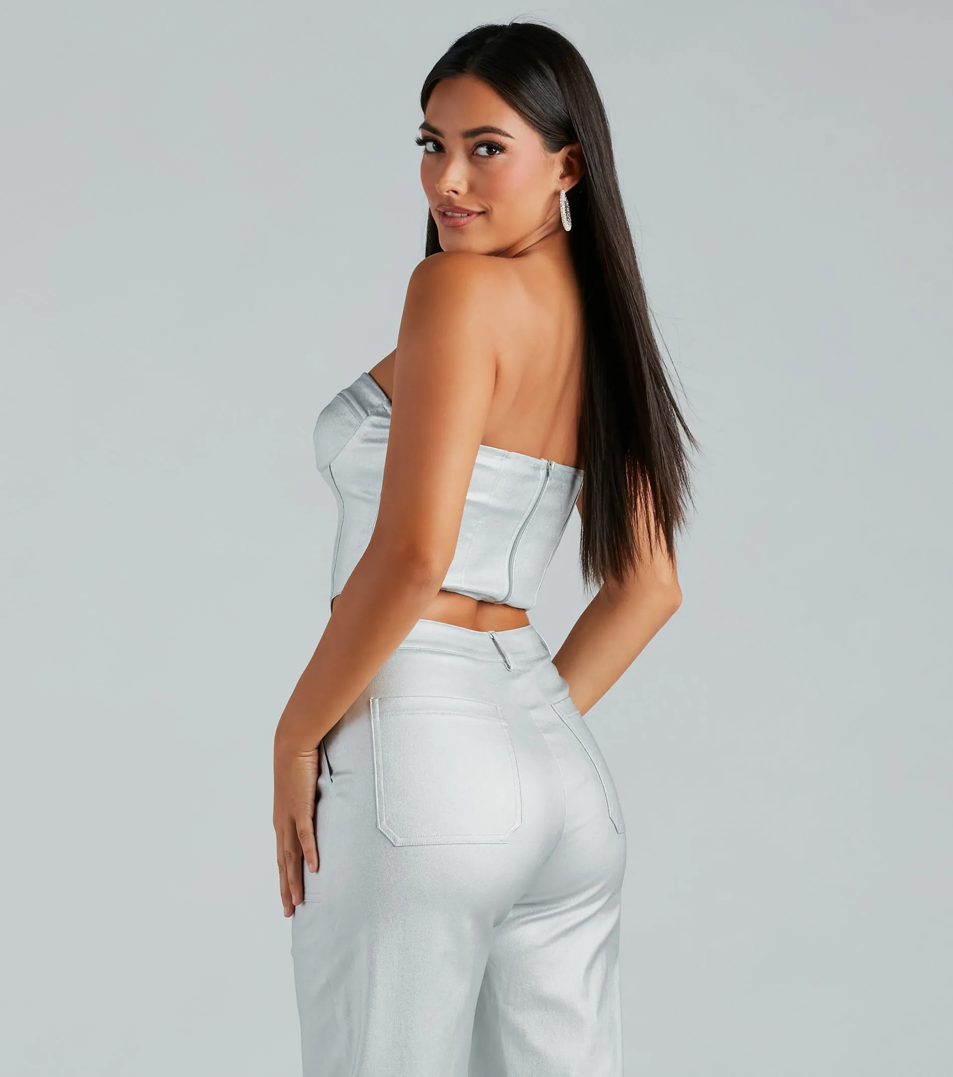 Put On A Show Metallic Strapless Corset Top sold by Windsor product image thumbnail 2