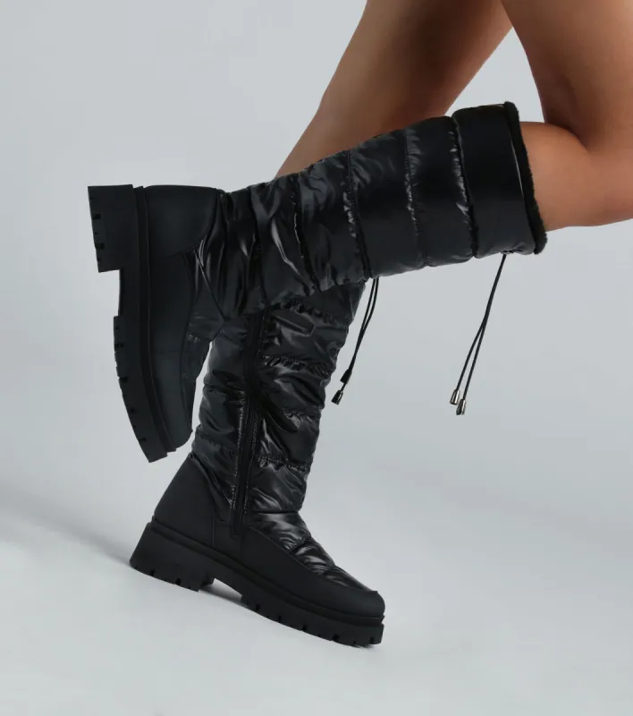 Keep Up With Me Puffer Under-The-Knee Boots sold by Windsor
