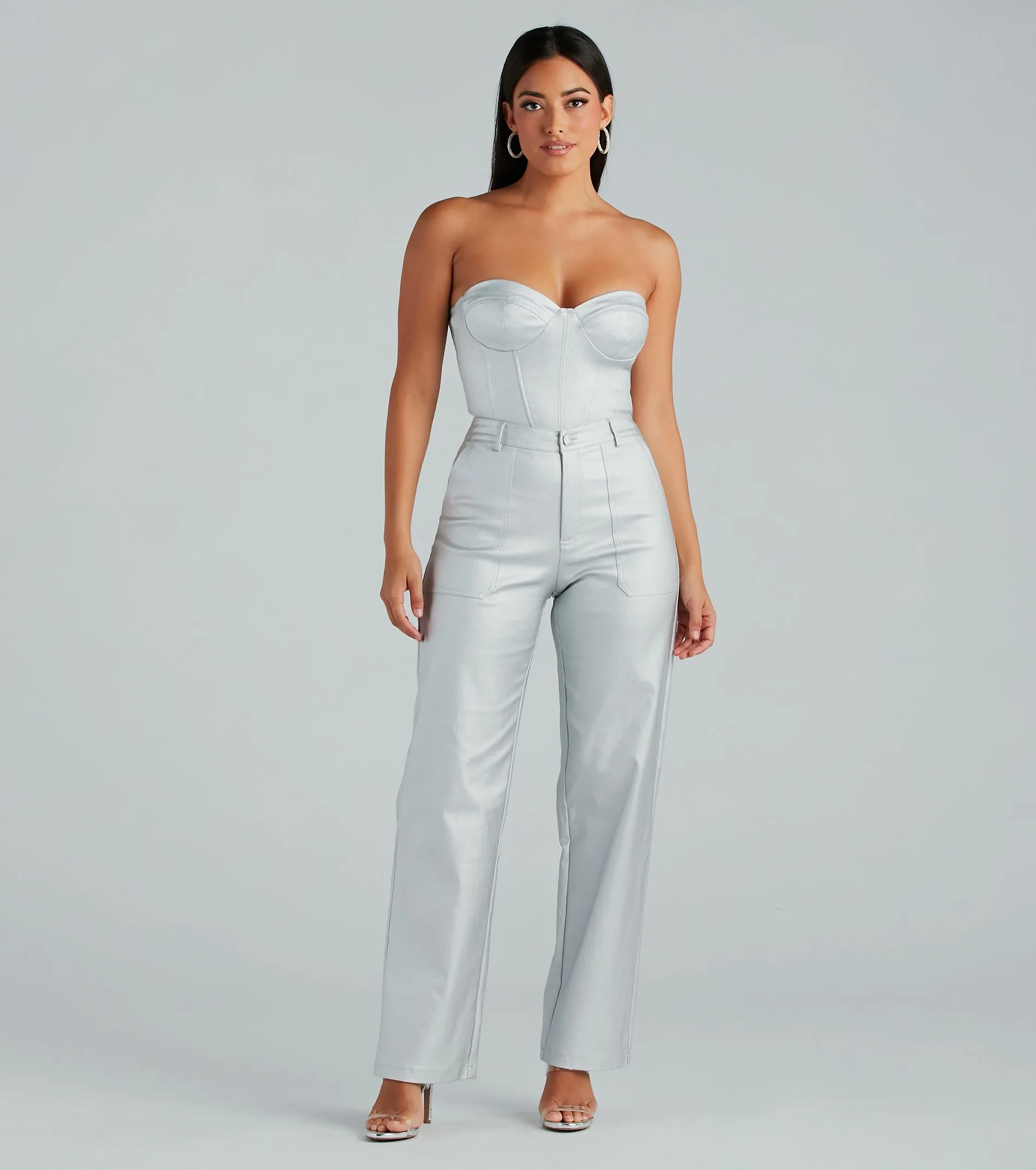 Put On A Show Metallic Strapless Corset Top sold by Windsor product image thumbnail 3