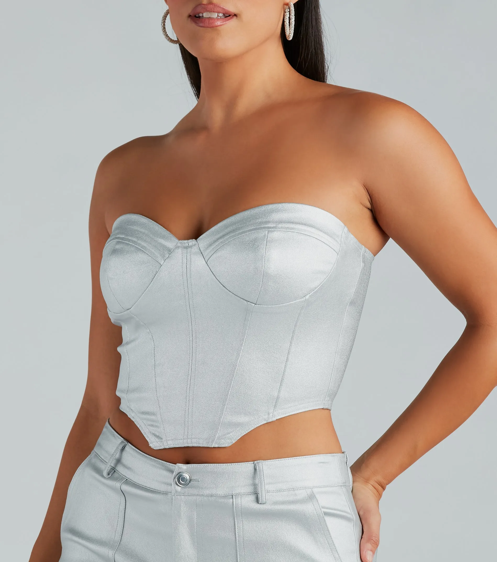 Put On A Show Metallic Strapless Corset Top sold by Windsor product image thumbnail 4