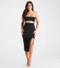Leaving Impressions Strapless Ribbed Knit Midi Dress sold by Windsor