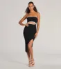 Leaving Impressions Strapless Ribbed Knit Midi Dress sold by Windsor