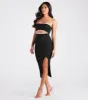 Leaving Impressions Strapless Ribbed Knit Midi Dress sold by Windsor