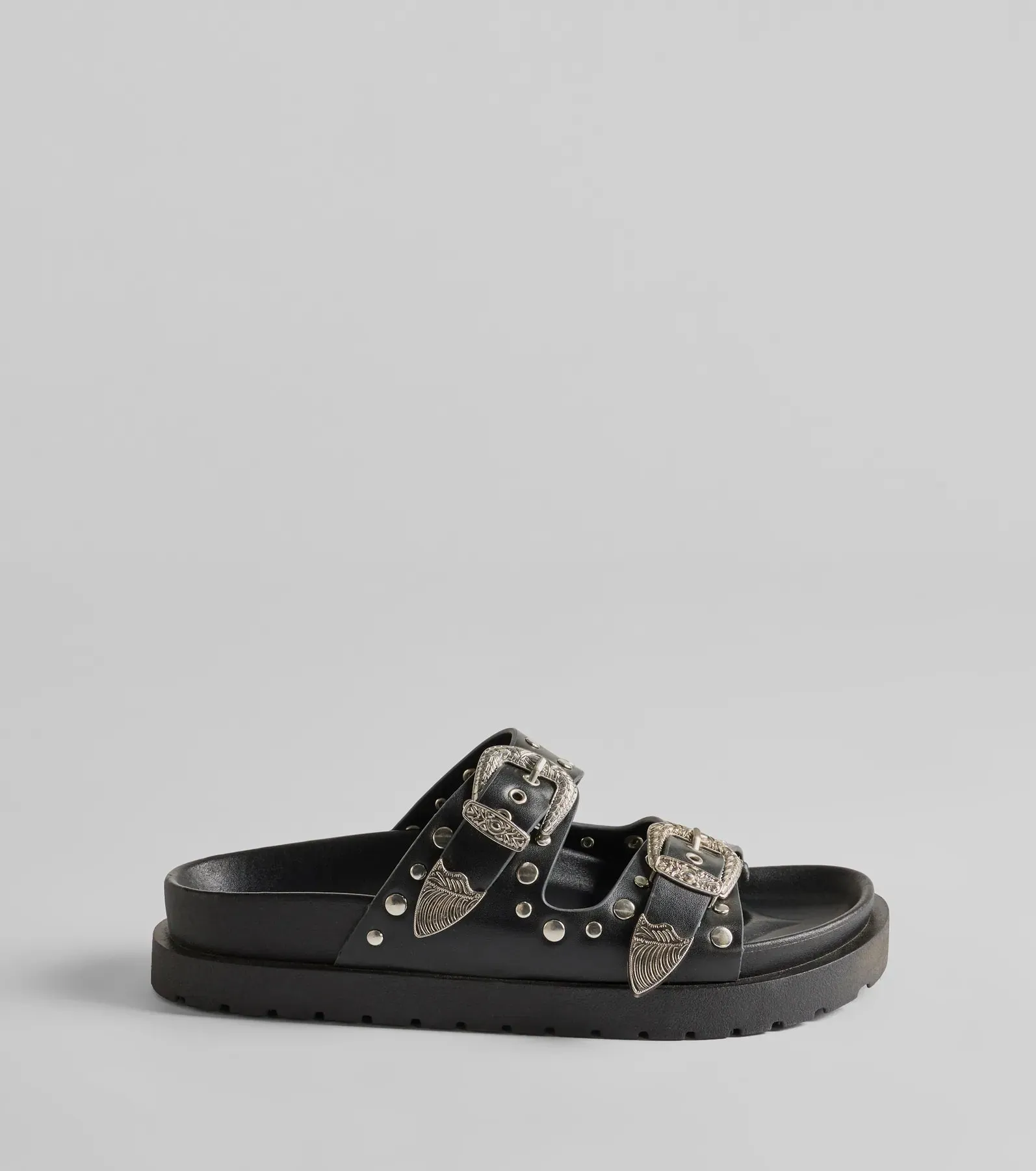 On Trend Western Buckle Faux Leather Slide Sandals sold by Windsor product image thumbnail 2