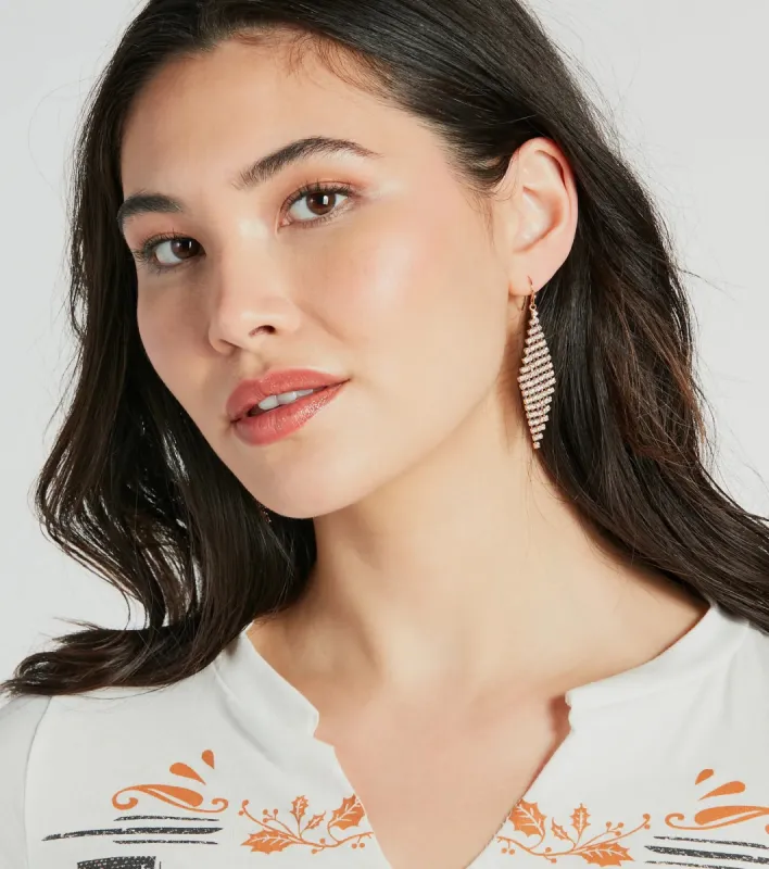 Delicate Glamour Rhinestone Drop Earrings sold by Windsor