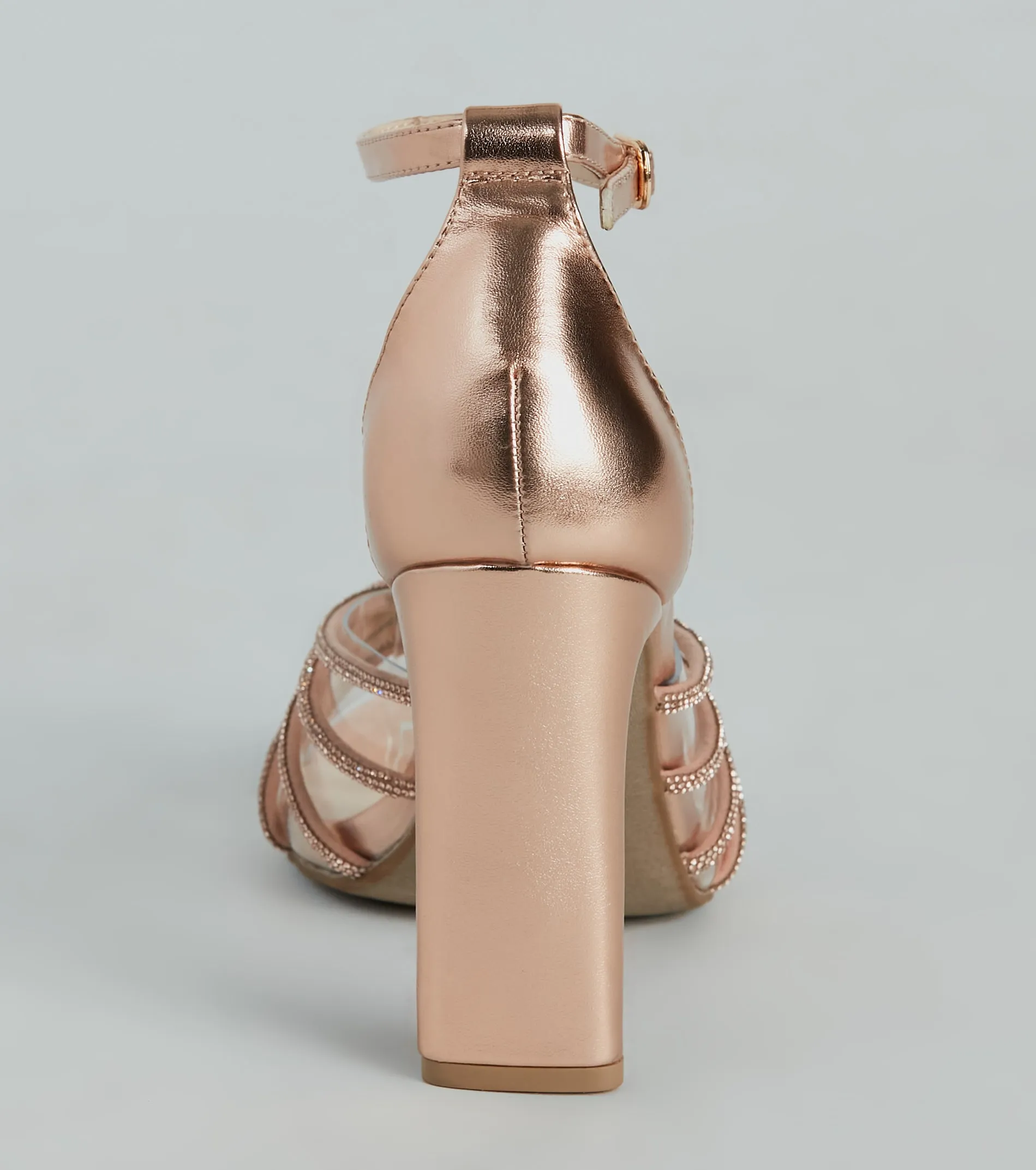 Glitzy Mood Rhinestone Strappy Metallic Heels sold by Windsor product image thumbnail 4