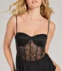 Sultry Vibes Sheer Lace Corset Skater Dress sold by Windsor