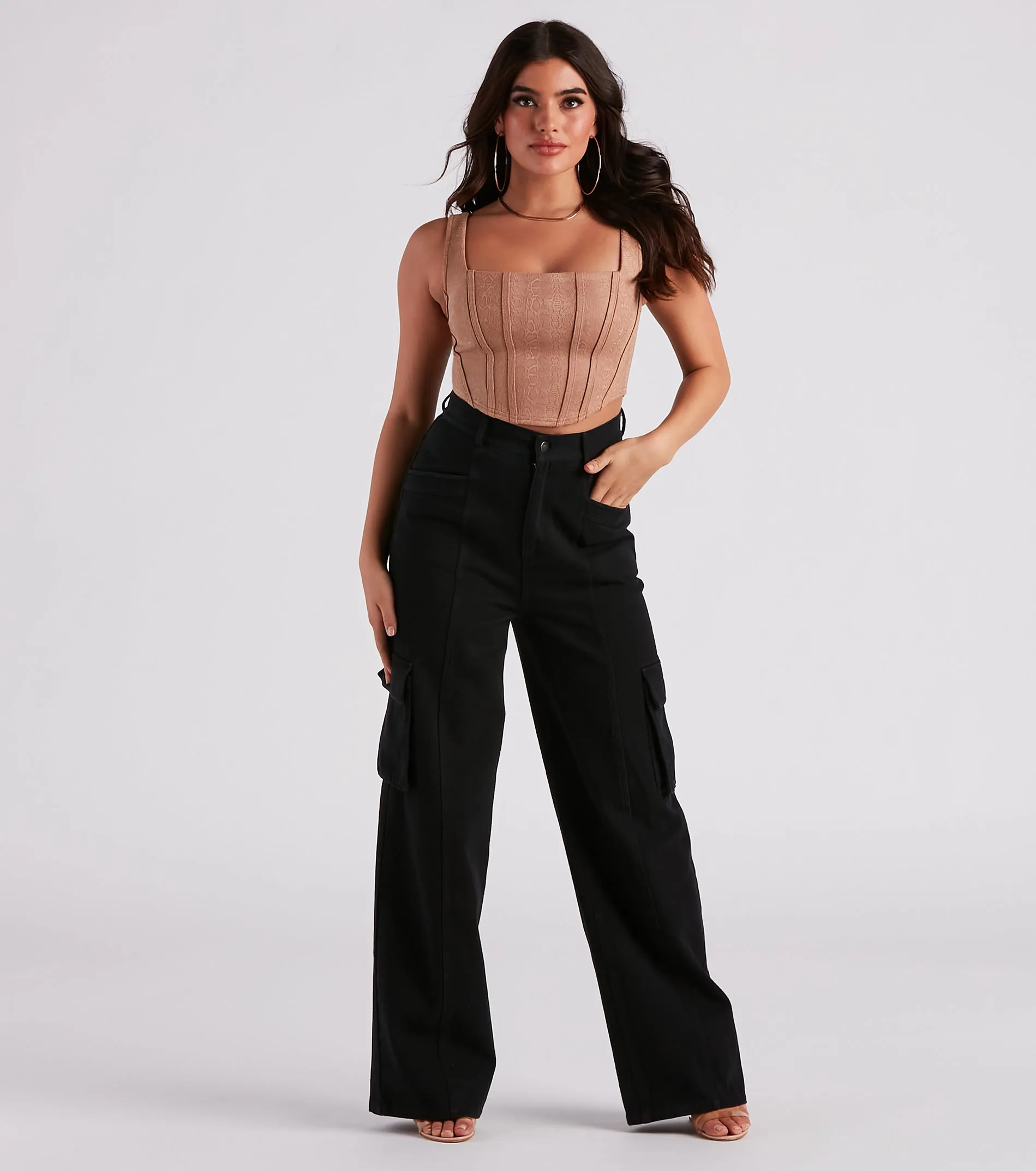 Slither In Style Faux Suede Snake Corset Top sold by Windsor product image thumbnail 3