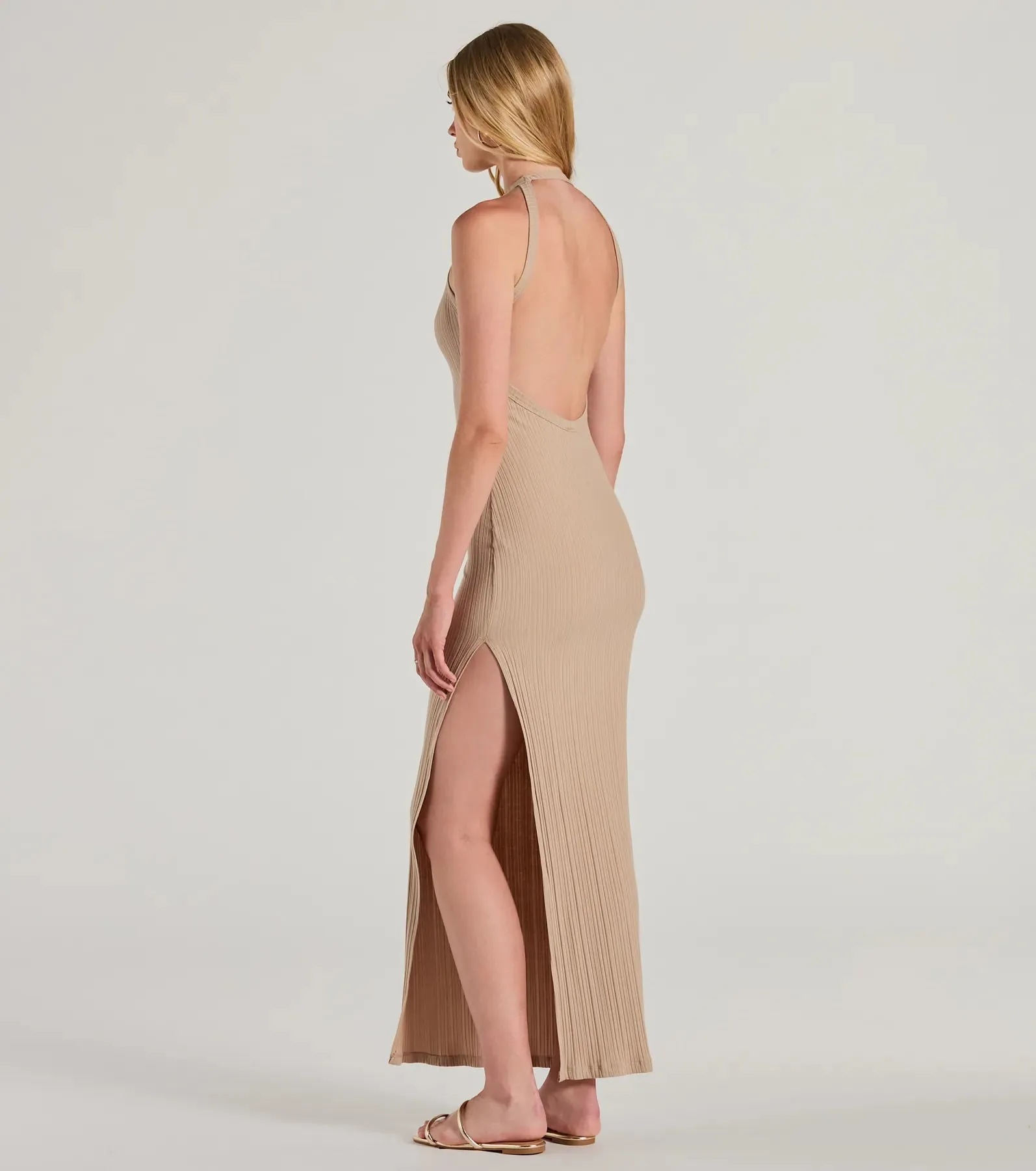 Fall Into Fashion Crew Neck Open Back Maxi Dress sold by Windsor product image thumbnail 2