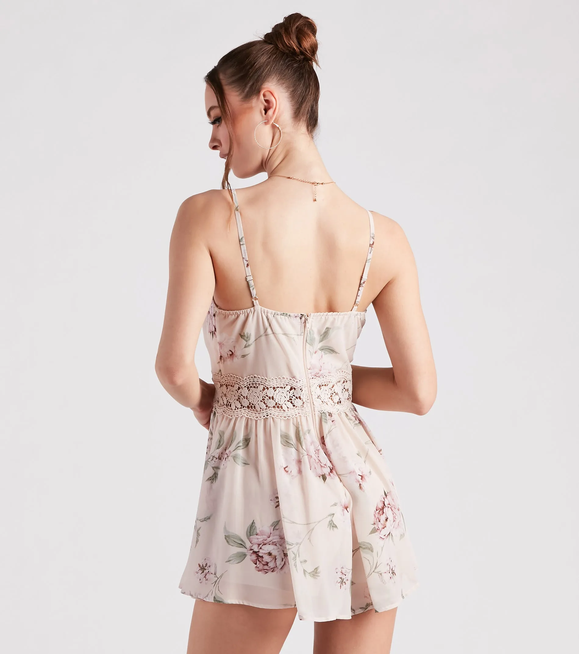 Floral Flow Chiffon Crochet Romper sold by Windsor product image thumbnail 2
