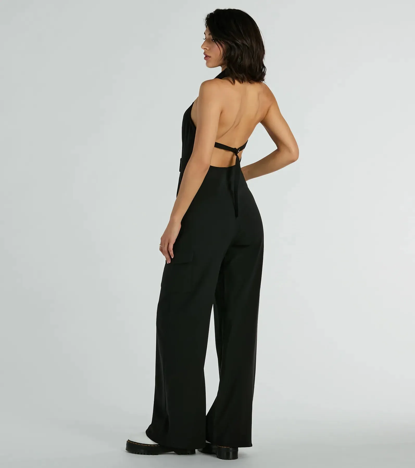 Trendsetting Babe Collared Zip-Front Cargo Jumpsuit sold by Windsor product image thumbnail 2