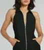 Trendsetting Babe Collared Zip-Front Cargo Jumpsuit sold by Windsor