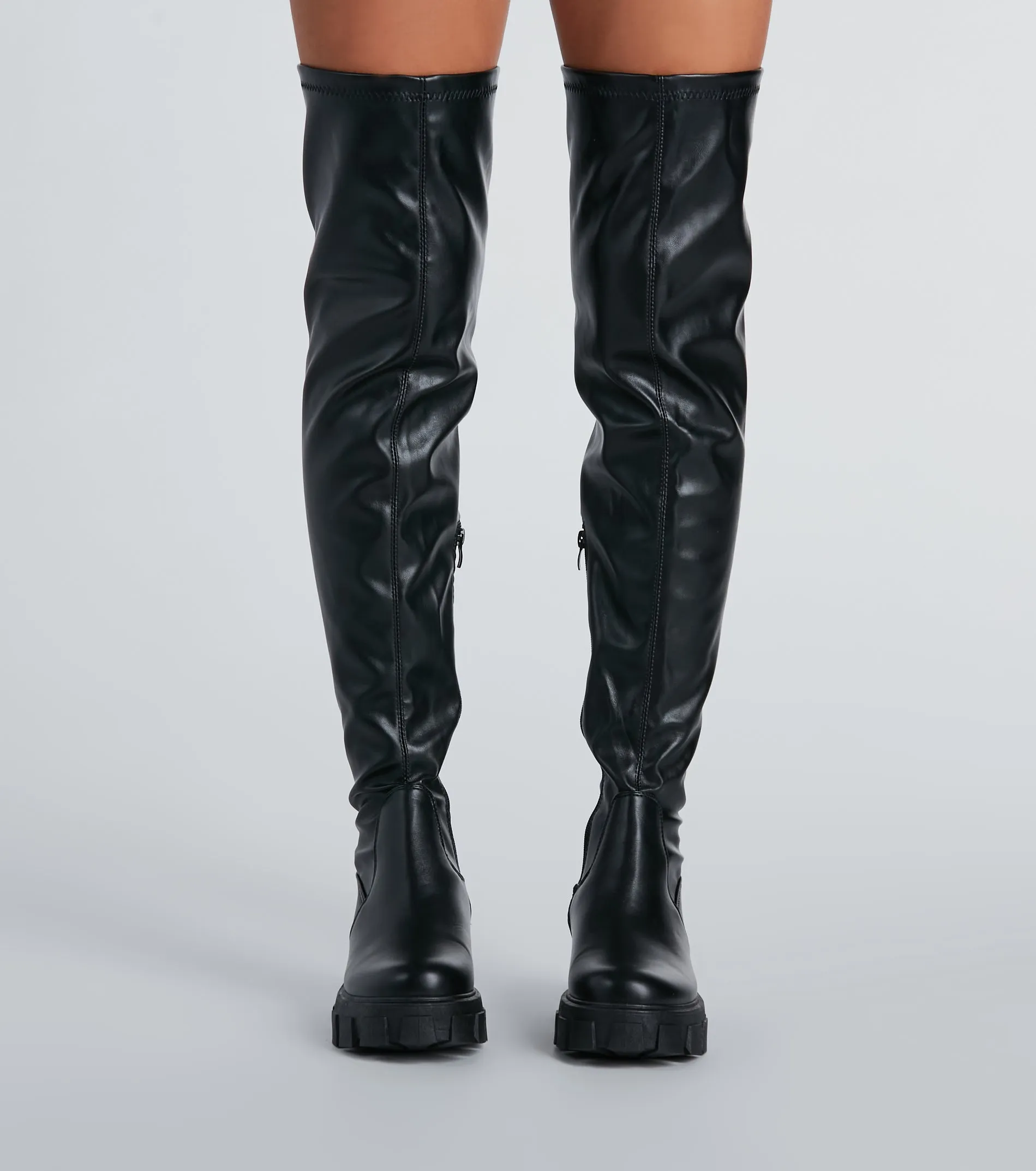 In Command Platform Faux Leather Over-The-Knee Boots sold by Windsor product image thumbnail 2