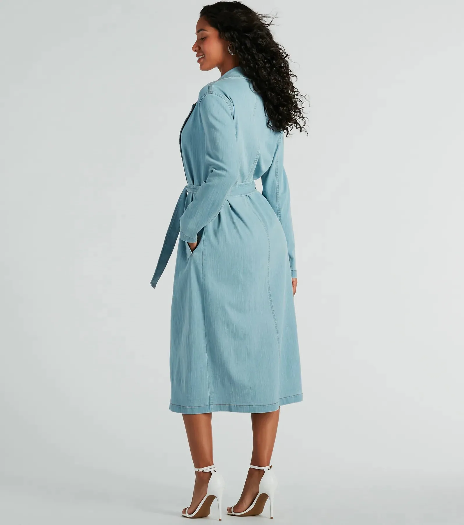 Most Coveted Belted Denim Trench Coat sold by Windsor product image thumbnail 2