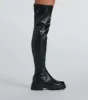 In Command Platform Faux Leather Over-The-Knee Boots sold by Windsor