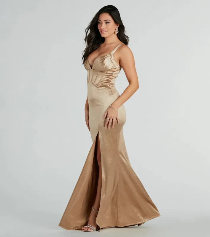 Annalise Glitter Satin Corset Mermaid Dress sold by Windsor