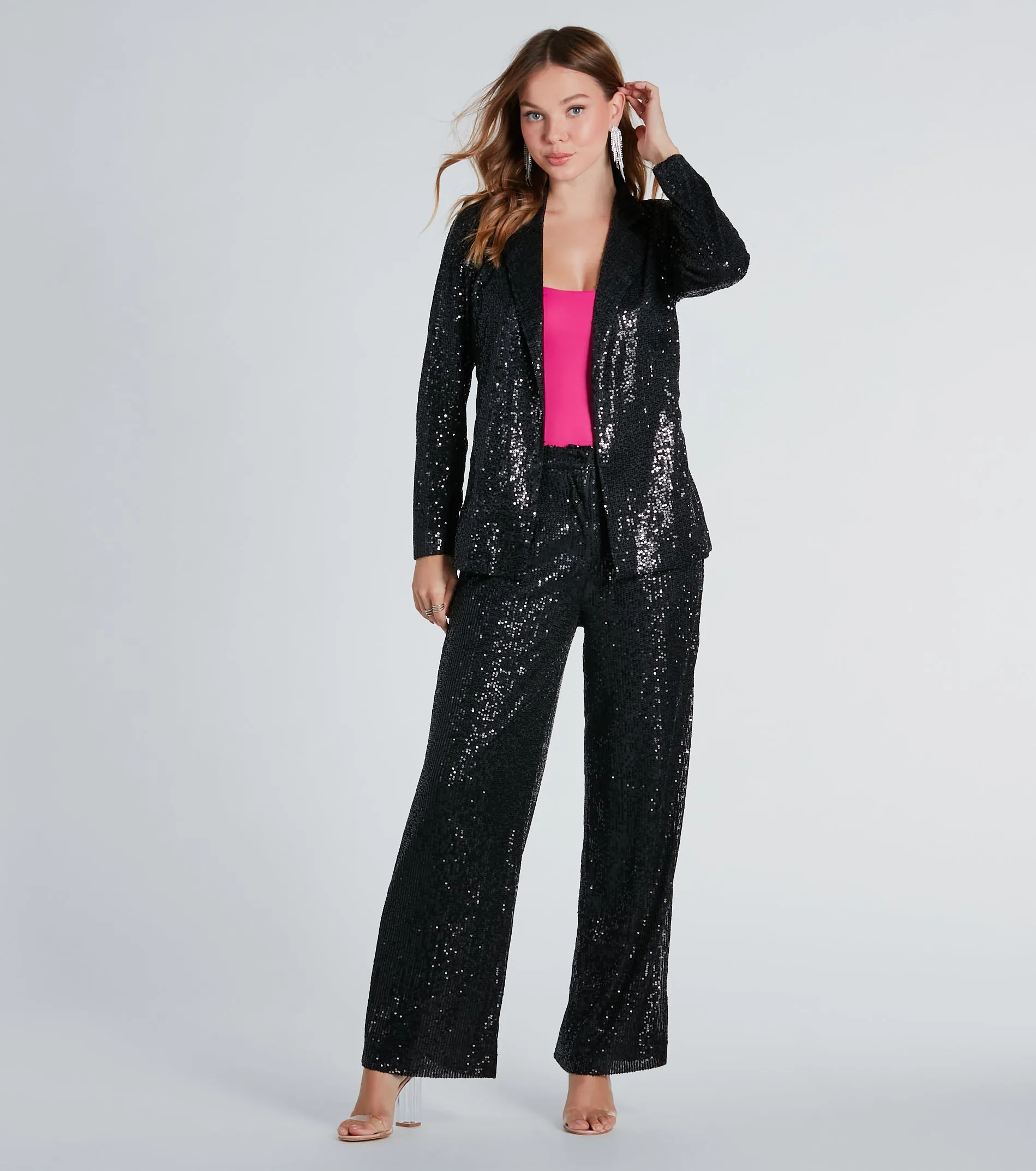 Night Cocktails Sequin Tie-Waist Blazer sold by Windsor product image thumbnail 4