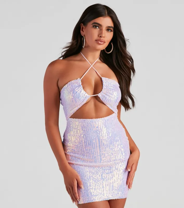 Disco Beauty Sequin Mini Dress sold by Windsor