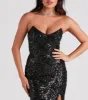 Chandler Strapless Lace-Up Sequin Formal Dress sold by Windsor