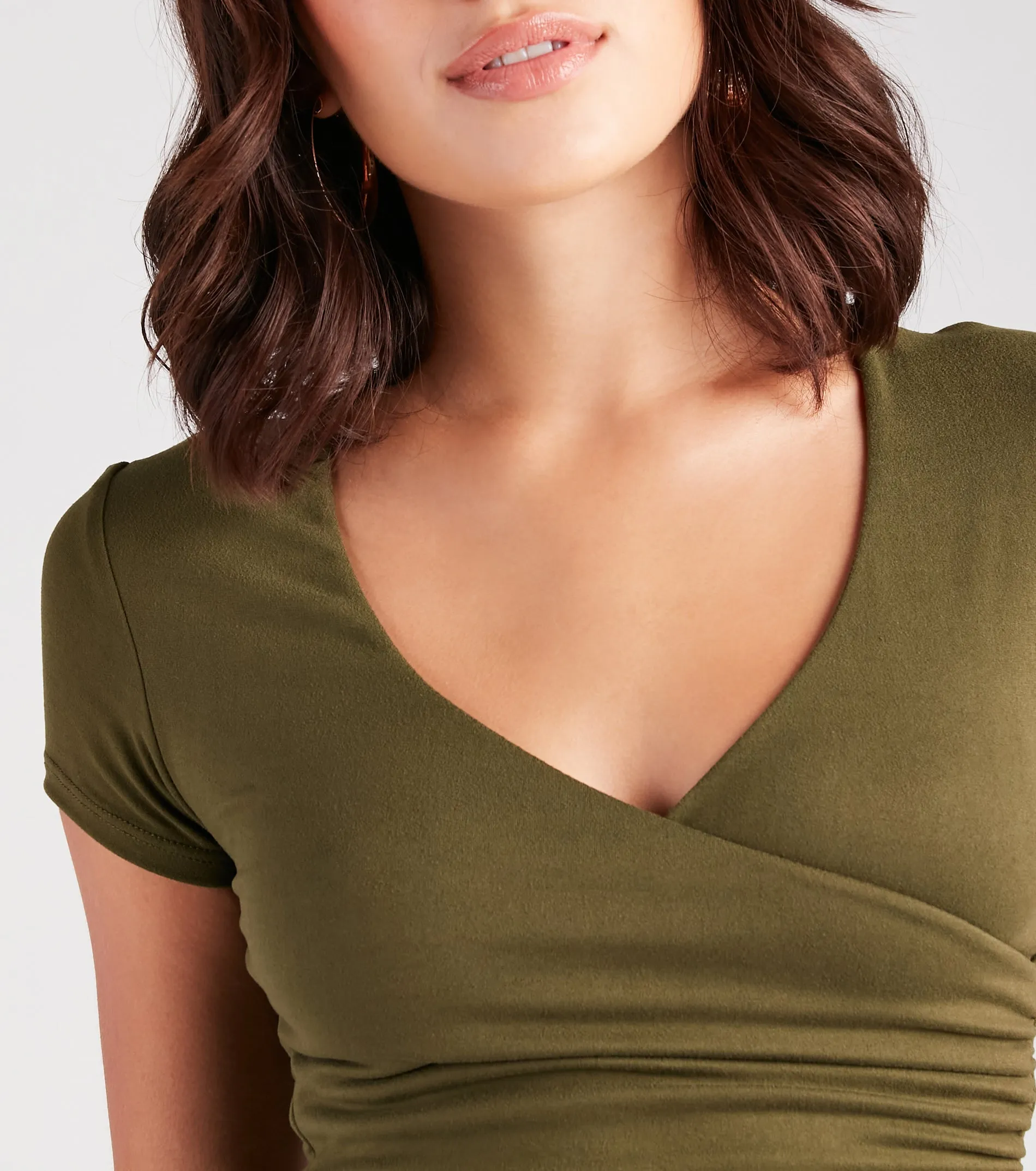 New Level Short Sleeve Wrap-Front Top sold by Windsor product image thumbnail 4