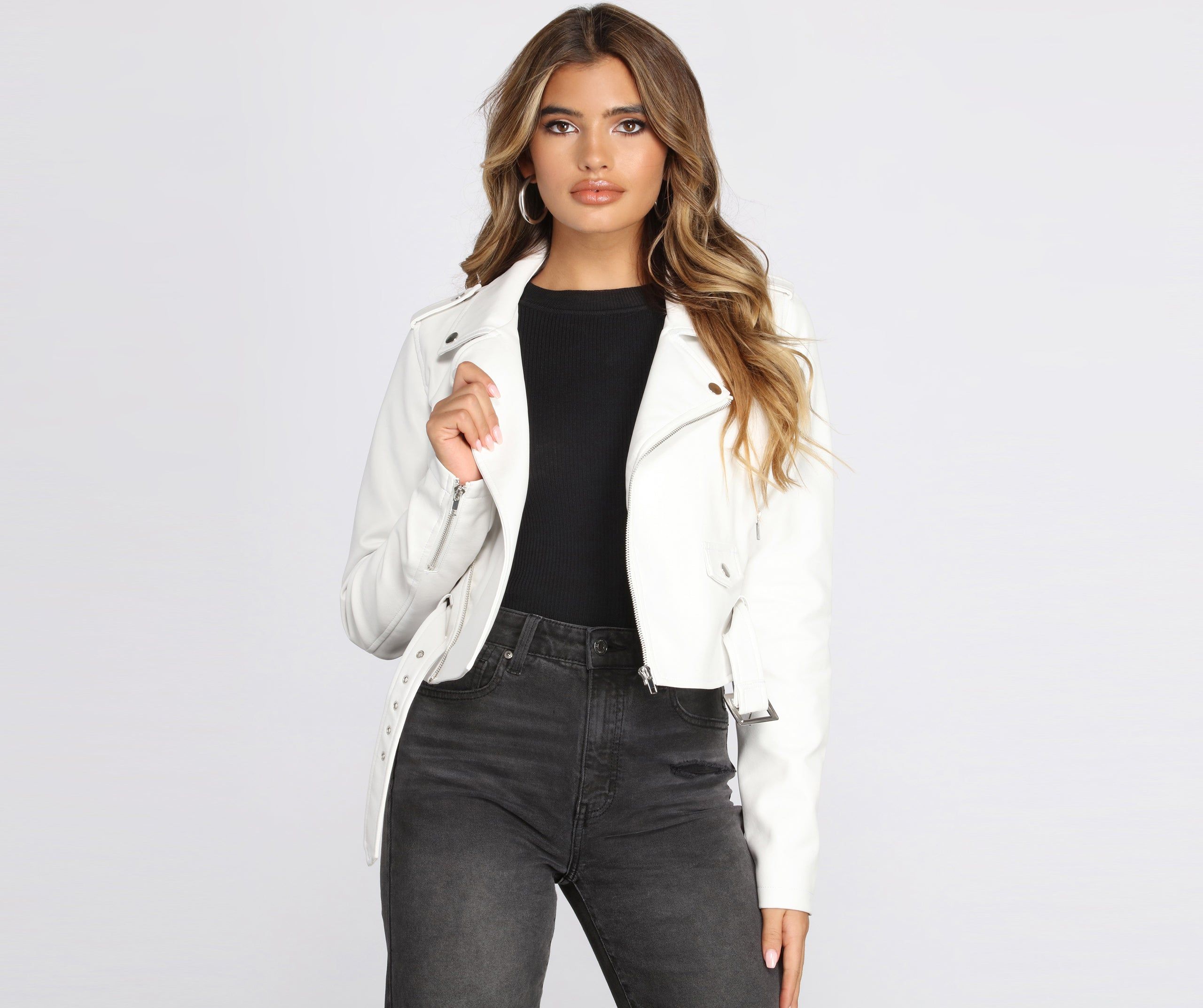 CLEARANCE - Biker Chic Crop Jacket sold by Windsor