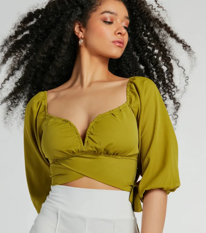 CLEARANCE - Love So Sweet Off-The-Shoulder Tie Back Crop Top sold by Windsor