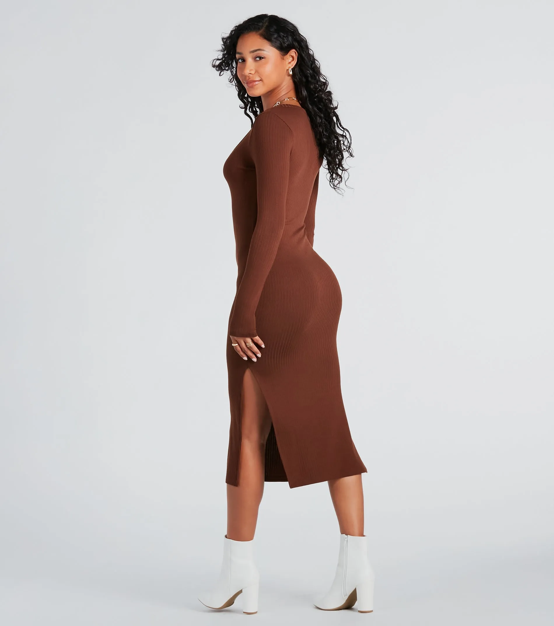 Change Of Season Long Sleeve Midi Dress sold by Windsor product image thumbnail 2