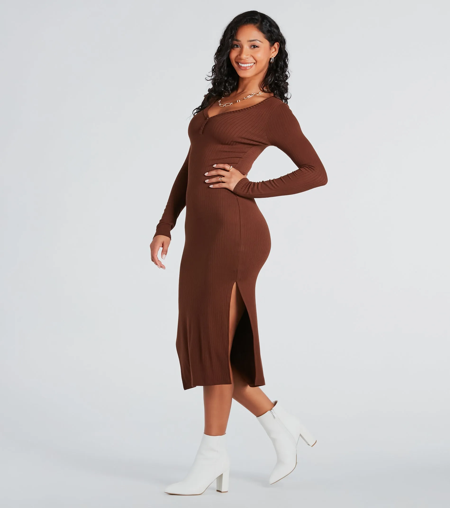 Change Of Season Long Sleeve Midi Dress sold by Windsor product image thumbnail 3