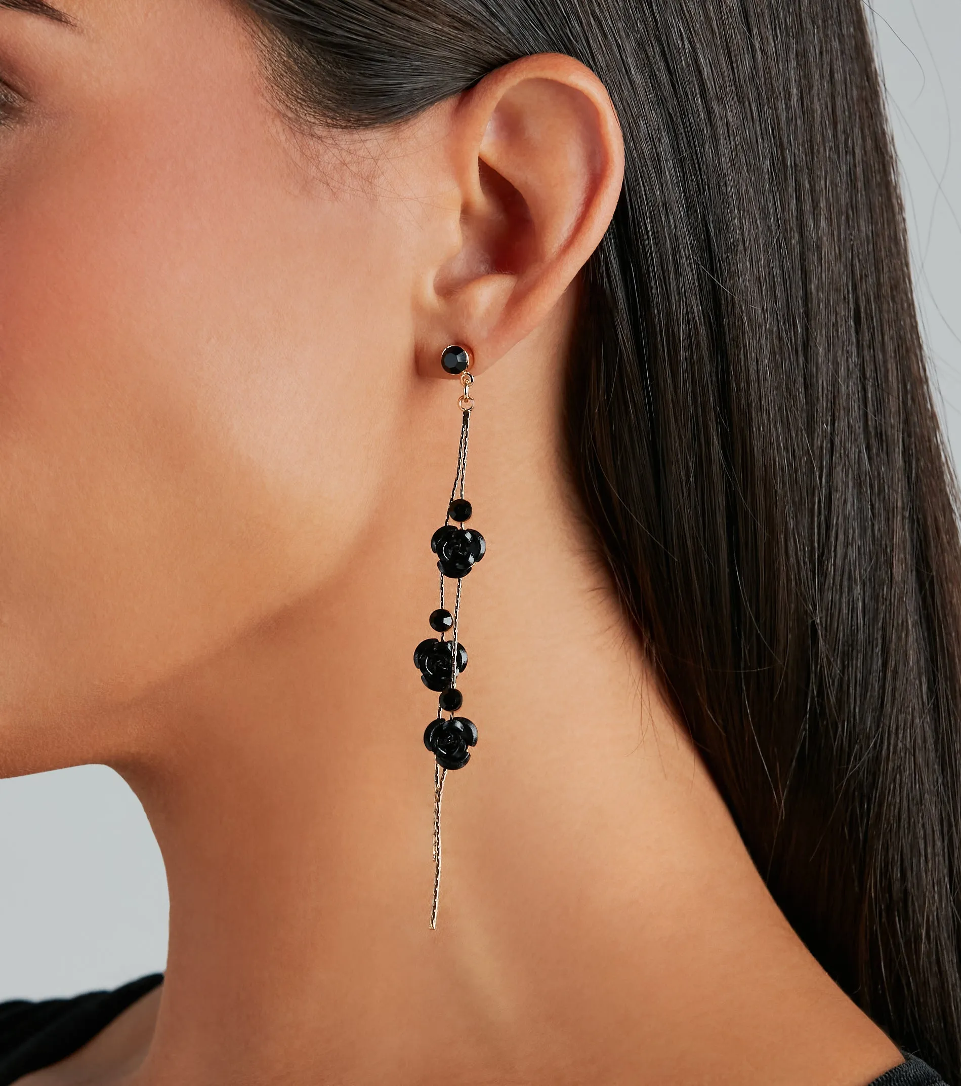 Vivid Romance Rose Linear Earrings sold by Windsor