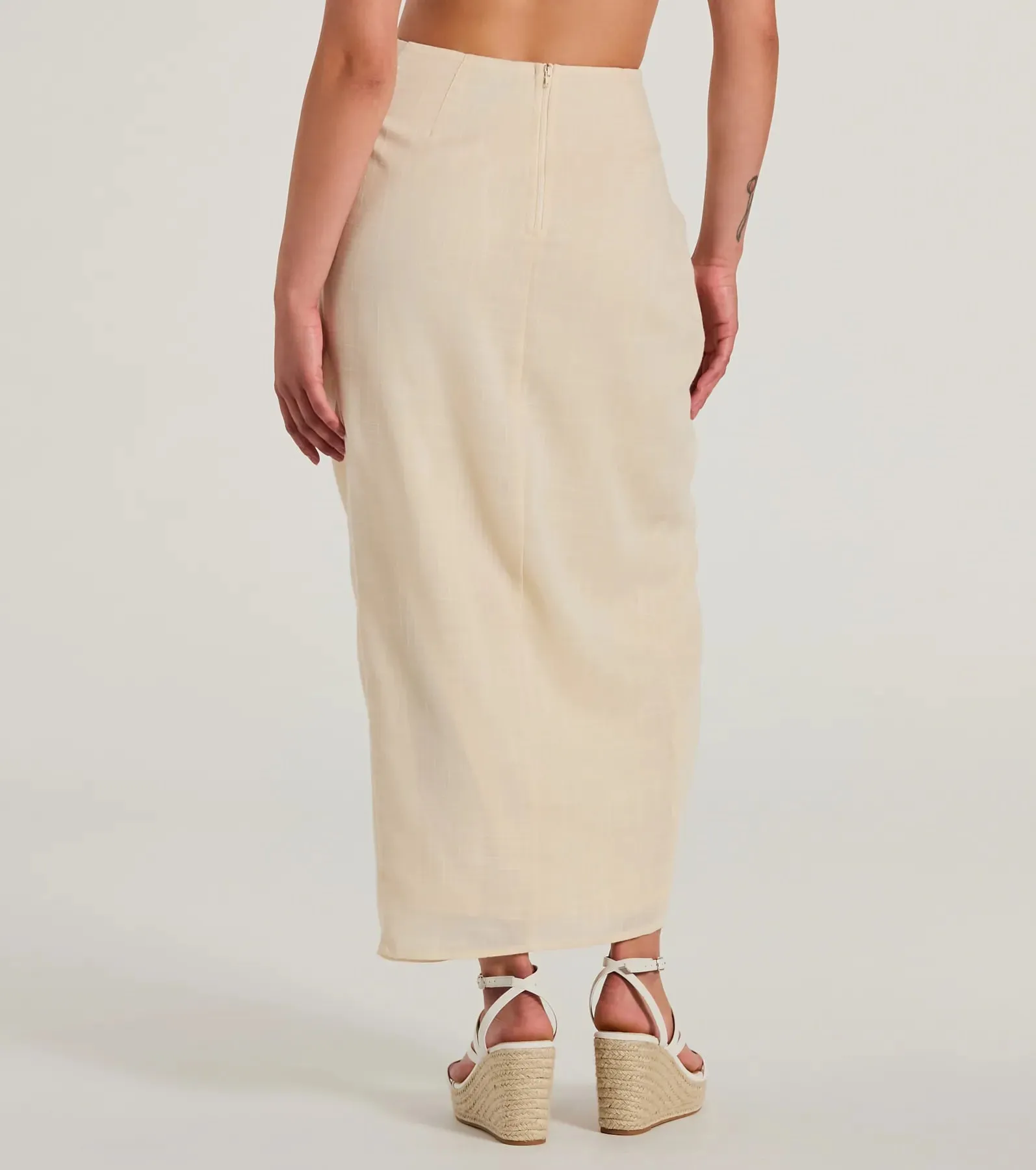 Summer Chic High-Rise Wrap-Slit Midi Skirt sold by Windsor product image thumbnail 2