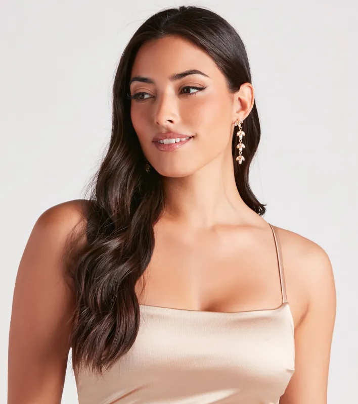 Bring On The Glitz Rhinestone Duster Earrings sold by Windsor
