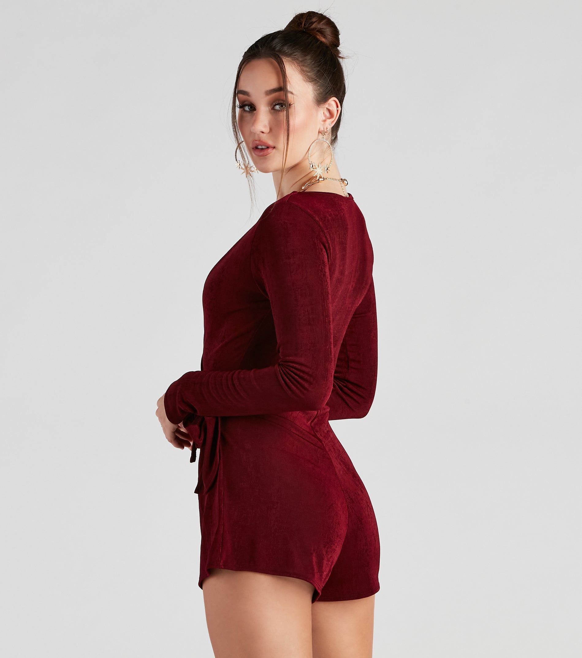 Sultry Treat Surplice Wrap Romper sold by Windsor product image thumbnail 2