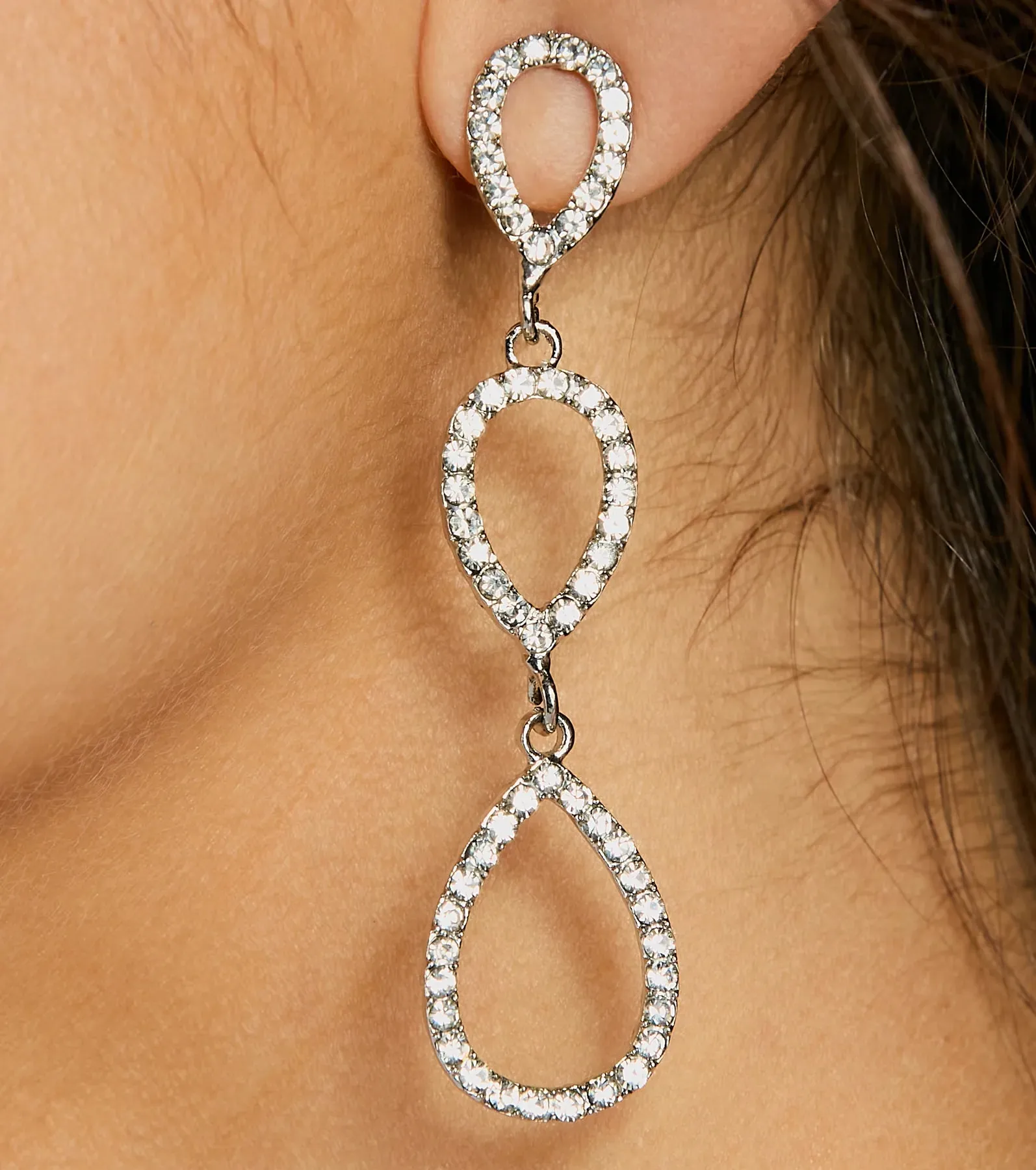 Endless Sparkle Rhinestone Teardrop Earrings sold by Windsor product image thumbnail 4