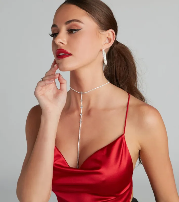 Radiate In Rhinestone T-Necklace sold by Windsor