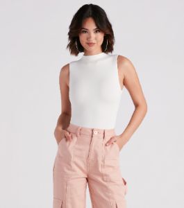 Smooth Silhouette Mock Neck Bodysuit sold by Windsor