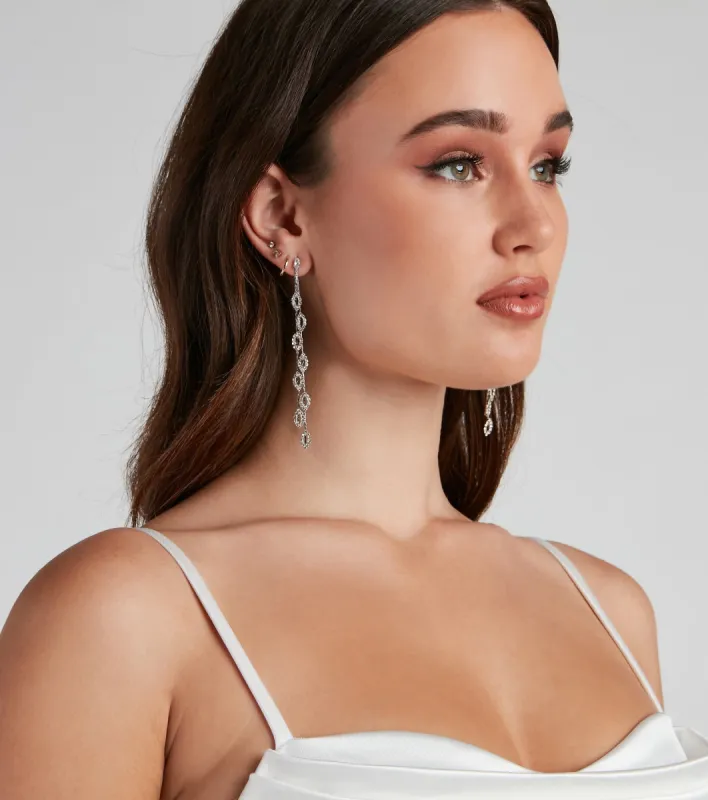 Dripping In Glam Rhinestone Earrings sold by Windsor