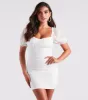 Mesh Well Square Neck Mini Dress sold by Windsor