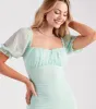 Mesh Well Square Neck Mini Dress sold by Windsor