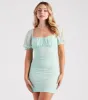 Mesh Well Square Neck Mini Dress sold by Windsor